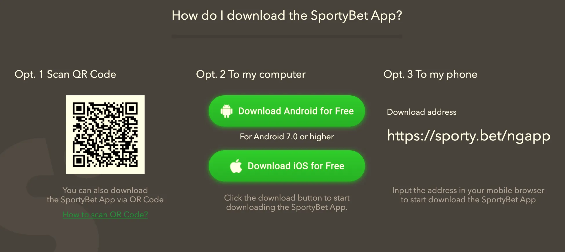 Visual guide illustrating the installation process of the SportyBet mobile app