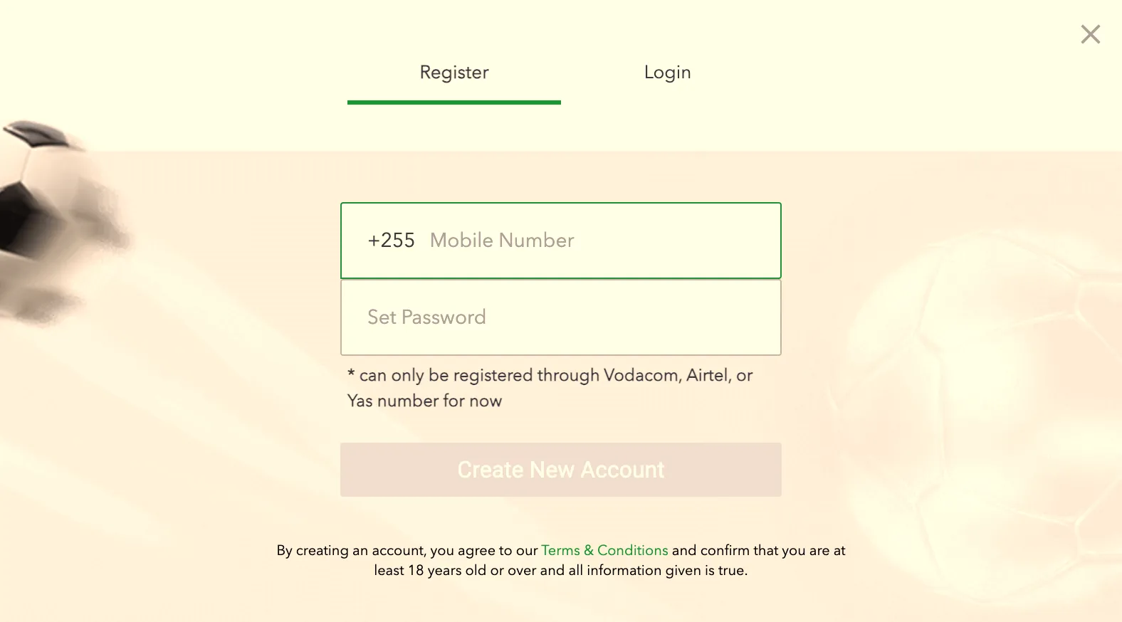 SportyBet Nigeria account sign-up form and registration steps